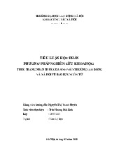 Tiểu luận môn Công nghệ phần mềm - Trường Đại học Lao động – Xã hội.