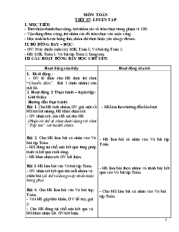 Giáo án môn Toán 1 - Tuần 30 | sách Vì sự bình đẳng và dân chủ trong giáo dục