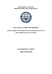 Báo cáo dự án Nghiên cứu Marketing | Đại học Công nghệ Đông Á