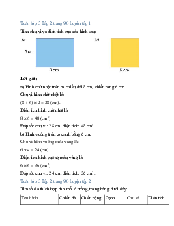 Giải SGK Toán lớp 3 trang 90, 91 Luyện tập chung tập 2 | Cánh diều