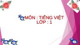 Giáo án điện tử Tiếng việt 1 bài 4 Chân trời sáng tạo : Ôn tập