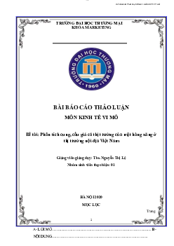 Bài thảo luận: "Phân tích cung, cầu giá cả thị trường của mặt hàng xăng ở thị trường nội địa Việt Nam"