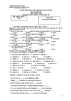Kỳ thi chọn học sinh giỏi lớp 9 toàn quốc huyện Quế Sơn năm học 2009-2010 môn thi Tiếng Anh
