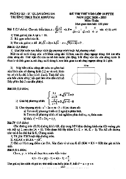 Đề thi thử vào lớp 10 môn Toán năm 2020 – 2021 trường THCS Tam Khương – Hà Nội