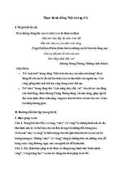Soạn văn 6: Soạn bài Thực hành tiếng Việt trang 47 | Ngữ văn 6 | Kết nối tri thức