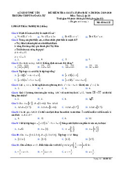 Đề kiểm tra Toán 10 đầu năm học 2019 – 2020 trường Ngô Gia Tự – Phú Yên