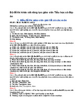 Bộ đề thi khảo sát năng lực giáo viên Tiểu học có đáp án