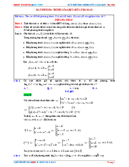 Bất phương trình lôgarit chứa tham số