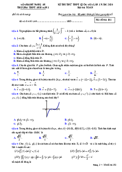 Đề thi thử Toán THPT Quốc gia 2020 lần 1 trường THPT Anh Sơn 1 – Nghệ An