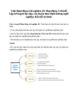 Giải Hoạt động trải nghiệm 10: Hoạt động 3 chủ đề 11 Kết Nối Tri Thức