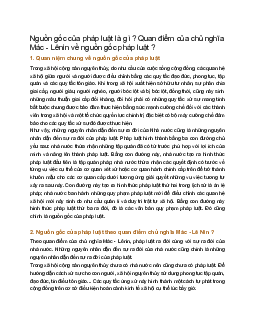 Quan điểm của chủ nghĩa Mác-Lênin về nguồn gốc của pháp luật?