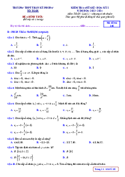 Đề giữa kì 1 Toán 11 năm 2023 – 2024 trường THPT Trần Kỳ Phong – Quảng Ngãi