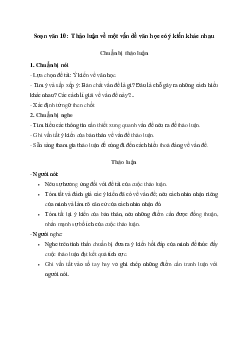 Soạn bài Thảo luận về một vấn đề văn học có ý kiến khác nhau - Kết nối tri thức Ngữ văn lớp 10