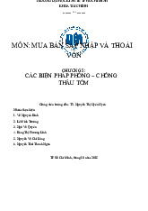 Chương 5: Các Biện Pháp Phòng Chống Thâu Tóm Thù Địch môn Sáp nhập, mua lại và tái cấu trúc doanh nghiệp | Trường Đại học Kinh tế Thành phố Hồ Chí Minh