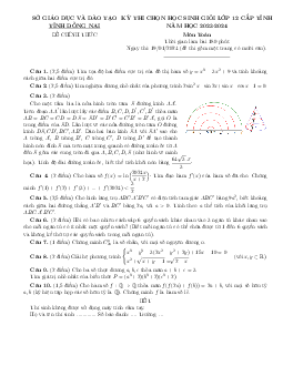 Đề học sinh giỏi Toán 12 cấp tỉnh năm 2023 – 2024 sở GD&ĐT Đồng Nai