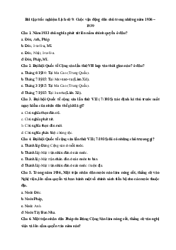 Giải bài tập SGK Lịch sử 9 bài 20