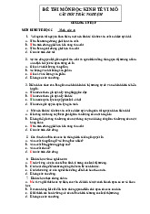 ĐỀ THI MÔN HỌC KINH TẾ VI MÔ CÂU HỎI TRẮC NGHIỆM | Trường Đại học Kinh Tế - Luật