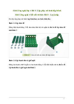 Giải Công nghệ lớp 4 Bài 8: Lắp ghép mô hình bập bênh | Kết nối tri thức