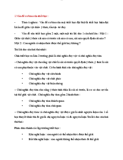Triết học - đề cương ôn tập môn Triết học Mác -Lênin | Đại học sư phạm Hà nội 