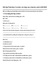 Bài tập Toán lớp 2 cơ bản và nâng cao chọn lọc mới nhất 2025