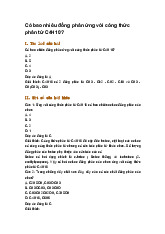 Có bao nhiêu đồng phân ứng với công thức phân tử C4H10?