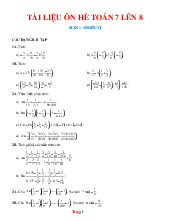 Tài Liệu Ôn Hè Toán 7 Lên 8 Theo Từng Buổi Có Lời Giải