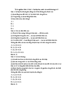 Trắc nghiệm Sinh học 11 Bài 1| Kết nối tri thức
