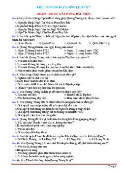 Trắc nghiệm bài 26 Lịch Sử 7: Quang Trung xây dựng đất nước (có đáp án)