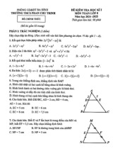 Đề học kì 1 Toán 8 năm 2024 – 2025 trường THCS Phan Chu Trinh – Hà Nội