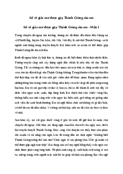 Văn mẫu lớp 6: Kể về giấc mơ được gặp Thánh Gióng của em (7 mẫu) | Kết nối tri thức