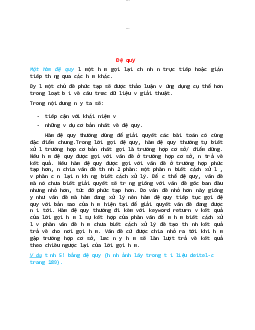 Tóm tắt lý thuyết Tin học cơ sở về "Đệ quy" | Học viện Công nghệ Bưu chính Viễn thông