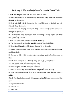 Soạn bài | Tự đánh giá: Tập truyện Quê mẹ của nhà văn Thanh Tịnh Ngữ Văn 8 | Cánh diều