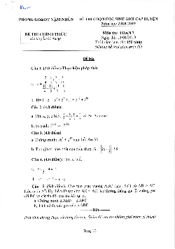 Đề học sinh giỏi huyện Toán 7 năm 2018 – 2019 phòng GD&ĐT Nậm Nhùn – Lai Châu