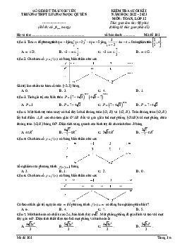 Đề cuối học kỳ 1 Toán 12 năm 2022 – 2023 THPT Lương Ngọc Quyến – Thái Nguyên