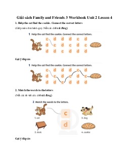 Giải sách Family and Friends 3 Workbook Unit 2 Lesson 5