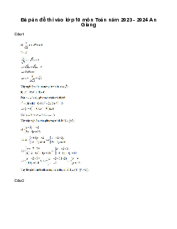 Đề thi vào 10 môn Toán năm 2023 - 2024 sở GD&ĐT An Giang