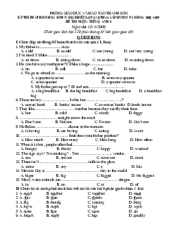 Đề thi học sinh giỏi tiếng anh 6