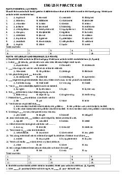 Tuyển tập đề luyện đội tuyển thi học sinh giỏi lớp 10, 11, 12 THPT cấp tỉnh thành phố (có đáp án )- ENGLISH PRACTICE 68