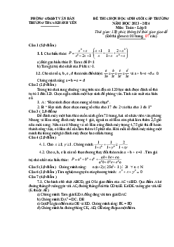 Đề học sinh giỏi Toán 8 năm 2023 – 2024 trường THCS Khánh Yên – Lào Cai