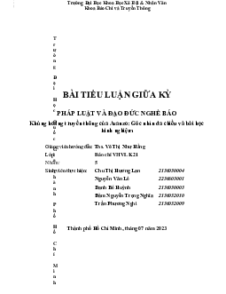 Khủng hoảng Ansanzo và báo Tuổi Trẻ | Pháp luật và đạo đức báo chí | Đại học Khoa học Xã hội và Nhân văn, Đại học Quốc gia Thành phố HCM