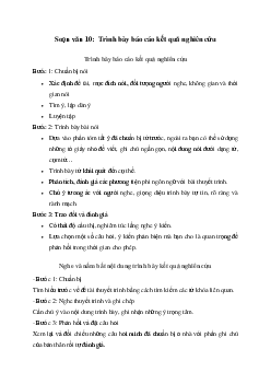 Soạn bài Trình bày báo cáo kết quả nghiên cứu -Ngữ Văn 10 Chân trời sáng tạo