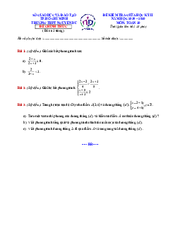Đề thi giữa kỳ 2 Toán 10 năm 2019 – 2020 trường THPT Nguyễn Du – TP HCM