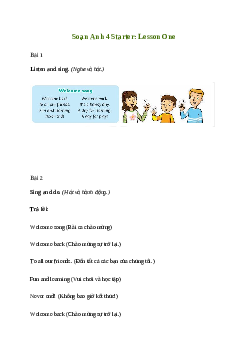 Giải Tiếng Anh lớp 4 Starter: Lesson One | Family and Friends