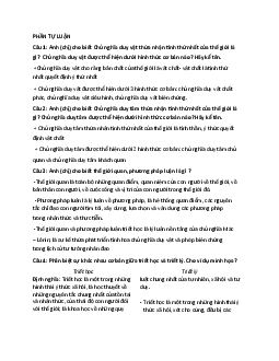 Bài tập tự luận học phần Triết học Mac-Lênin