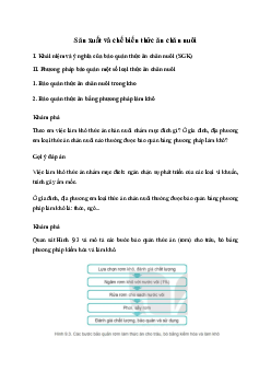 Giải Công nghệ 11 Bài 8: Sản xuất và chế biến thức ăn chăn nuôi | Kết nối tri thức