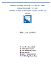 Bài thực hành - Môn quản trị học - Đại Học Kinh Tế - Đại học Đà Nẵng