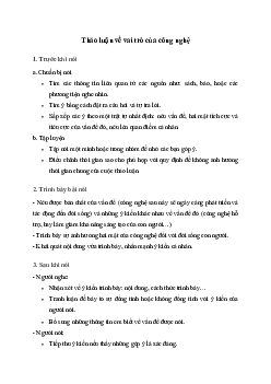 Soạn bài Thảo luận về vai trò của công nghệ đối với đời sống con người - Kết nối tri thức Văn 7