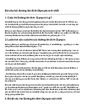 Bộ câu hỏi đường lên đỉnh Olympia mới nhất