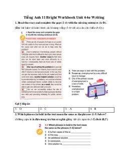 Giải Tiếng Anh 11 Workbook Unit 6 6e Writing | Bright