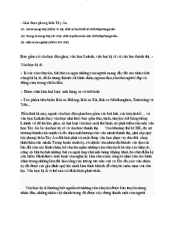 Văn học phương tây | Đại học Sư Phạm Hà Nội